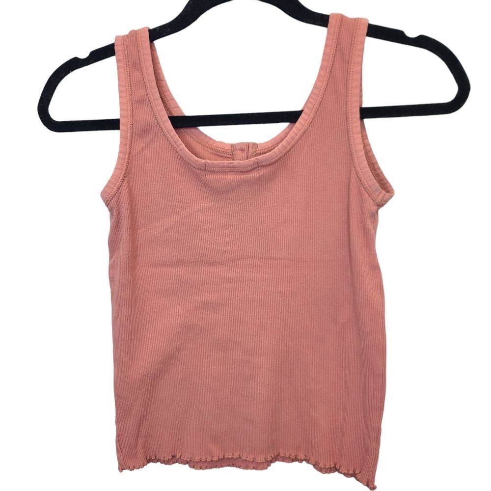 Derek Heart Dusty Pink Ribbed Tank Top S - Picture 4 of 11
